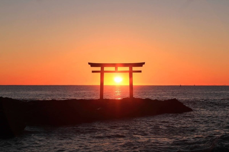 大洗海岸の初日の出