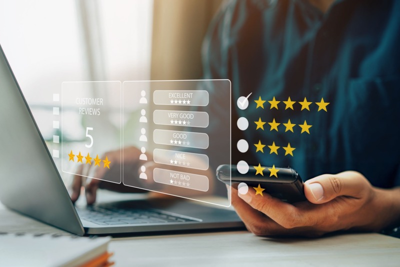 パソコンと評価5つ星