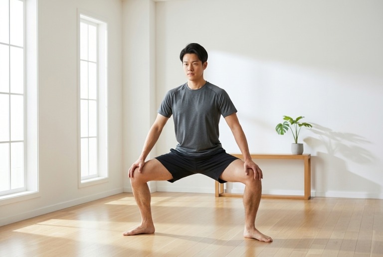 男性_四股踏み_自宅トレ_股割り