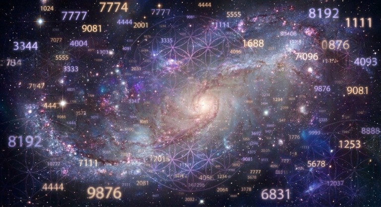 宇宙と4桁の数字のイラスト